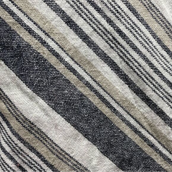 For Cynthia Linen Blend Chevron Stripe Beachy Knee Length Dress Woman's Size L - Picture 5 of 6
